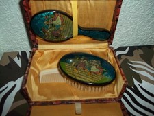 VINTAGE CHILDS DRESSING TABLE SET IN A BOX - NURSERY RHYME CHARACTERS  VGC