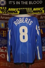 5/5 Wigan Athletic adults XL 2003 #8 Roberts signed football shirt jersey soccer