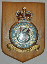Large 6 Squadron Royal Air Force mess wall plaque shield crest RAF