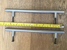 Handles. cupboard/wardrobe. pair. dark brushed silver.