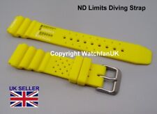 ND Limits Yellow Silicone Diver Strap For Citizen Aqualand Promaster 