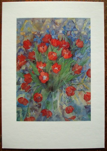 Single postcard two vases - single,
