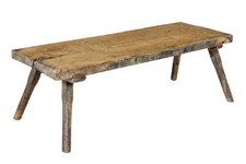 RUSTIC 19TH CENTURY ELM PIG BENCH
