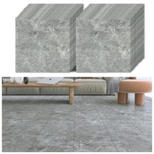 VEELIKE 24 x Peel & Stick Floor Tiles Grey Marble Flooring Vintage Waterproof