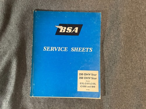 Bsa service sheets - sheets, ohv