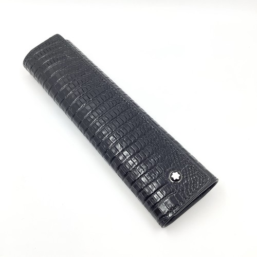 Montblanc black leather pen - leather,