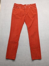 Jack Wills Corduroy Jeans Men's Size 32 (34"W) Burnt Orange 32"L Straight Button