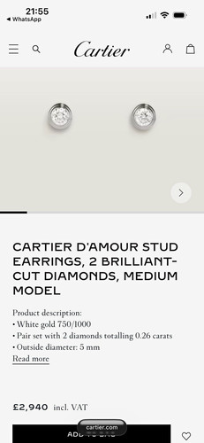 Cartier amour medium stud - cartier,