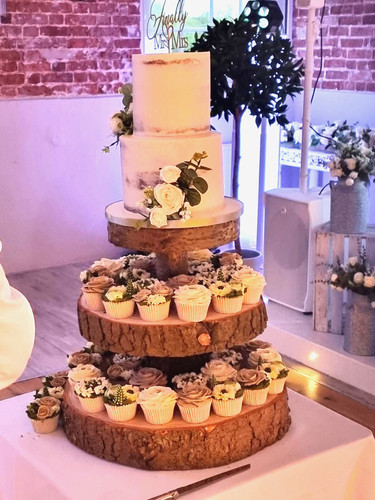 Three tiered rustic wooden - three,
