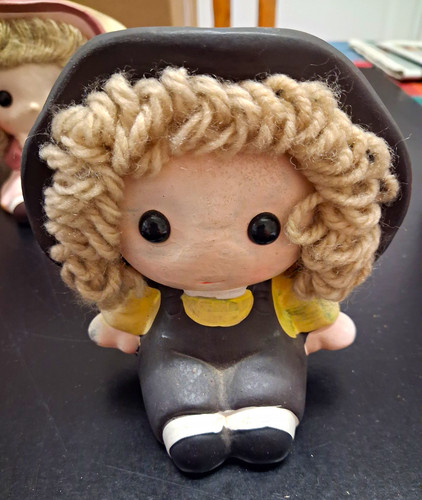 Vintage style girl money box - vintage,