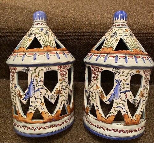 Pair hand painted portuguese - hand-painted,