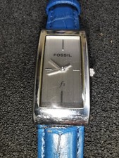 Ladies Fossil F2 ES9829 Quartz Watch with Blue Genuine Leather Strap