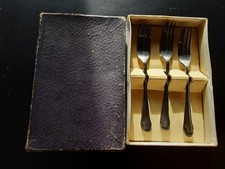6x Cake Forks 13.5cm WSS c. 1900s WS Savage Silver Plated Boxed Set