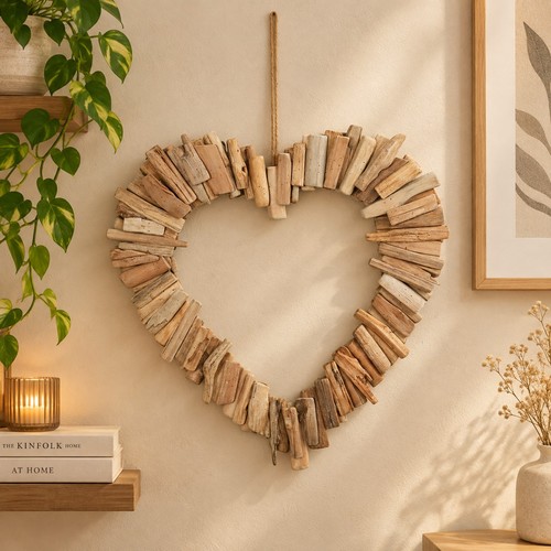 Rustic brown wooden - brown, heart