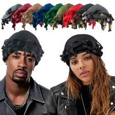 Men Women Turban Durag Satin Silk Lined Elastic Turban Head Wrap Head Scarf