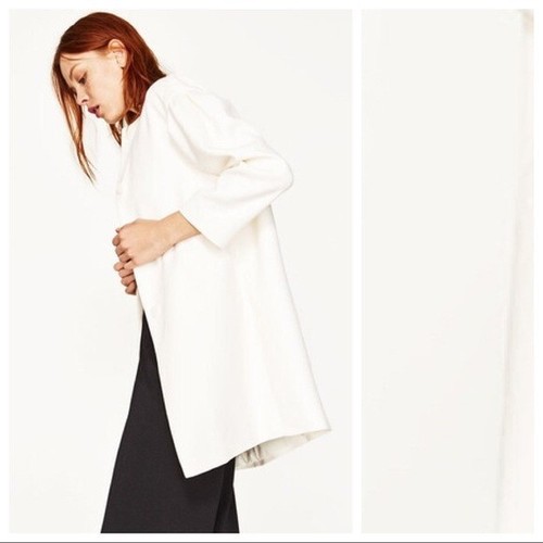 Zara coat white ecru women - white,