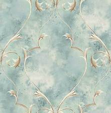 Wallpaper, Design wallpaper, Gloss, Vines, Cloud print, Brown, Ecru, Blue, Cyan