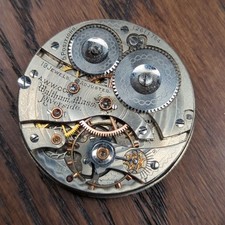 Waltham Riverside 19J Pocket Watch Movement 1899 Model for Repair/Parts (I30)