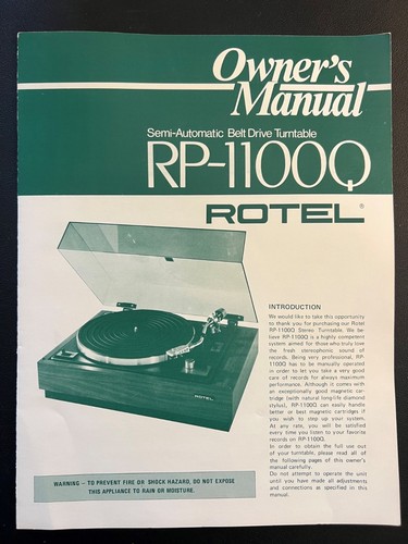Rotel turntable 11000 - turntable, rp-11000