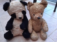 Vintage teddy and panda