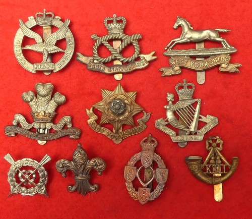 British army cap badges - 10,
