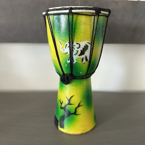 Hand painted wooden djembe - hand,