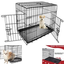 Dog Pet Training Transport crate Fold Flat cage Removable Tray Medium 30 UKDC