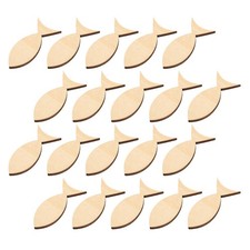  100 Pcs Fish Ornaments Blank Shaped Wood Slices Unfinished Crafts