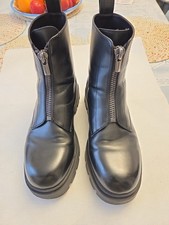 ZARA Men's Black Leather Ankle