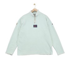 Napapijri 1/4 Zip Sweatshirt Mens Size 2XL Green Logo Casual