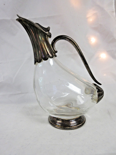 Vintage crystal glass silver - glass,