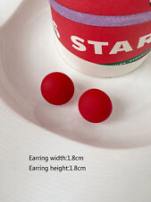 ROUND button style stud earrings multicolour option Pierced stainless steel post