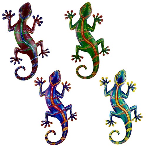 Colourful gecko metal lizard - colourful,