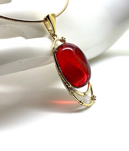Amber pendant handmade - handmade, natural