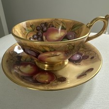 Orchard Ainsley Tea Cup And Saucer Green Stamp