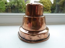 Antique  Victorian small copper jelly mould,  tall sandcastle