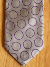 PAUL SMITH ARTIST'S DOT SILK TIE 8cm RP £100 NEW TAG SILVER VIOLET DESIGNER