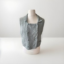 Vintage Size Large Blue Blouse Top Handmade  1950s/60s