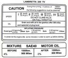Lambretta running in sticker