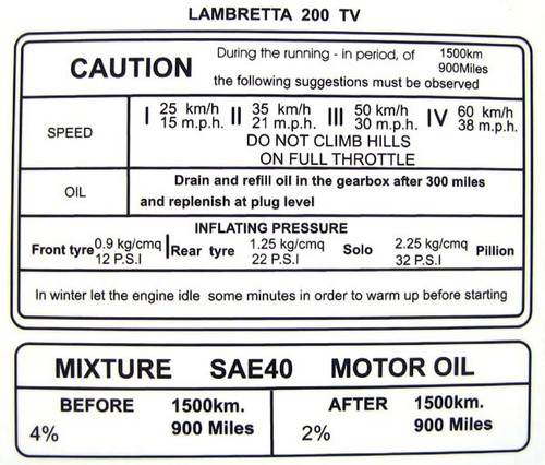 Lambretta running sticker - running, in
