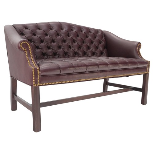 Tufted burgundy leather - burgundy,