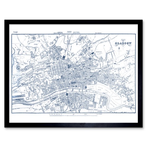 Map 1888 glasgow - 1888, scotland