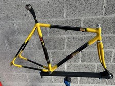 Vintage Rare Corima Carbon Viper Frame 56cm Yellow Black Inc Ellipse Seat Post.