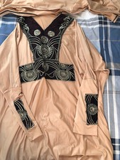 Rare Nude/beige Egyptian embroidered kaftan Dress