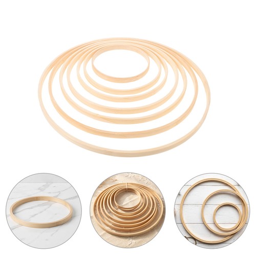 14pcs bamboo macrame hoop - bamboo,