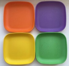 4x TUPPERWARE Mini Plastes 4" Square Multicolored Coasters Tuppertoys 1502-25