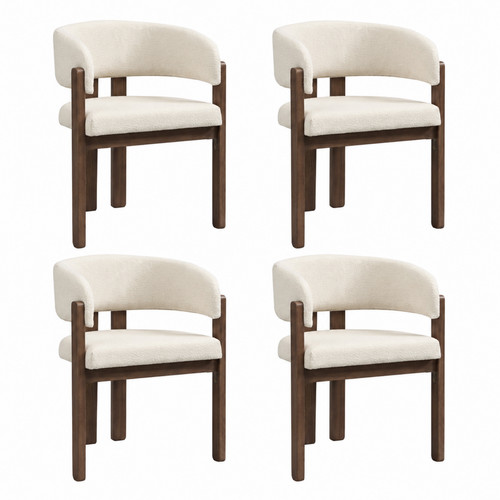 Dining chairs set soild - 4,