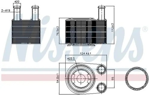 Engine oil cooler water - engine, water-cooled