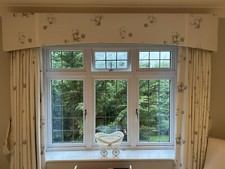 Nursery curtains Custom With Pelmet - Grey And white Teddy Print