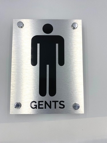 Aluminium toilet door sign - toilet,